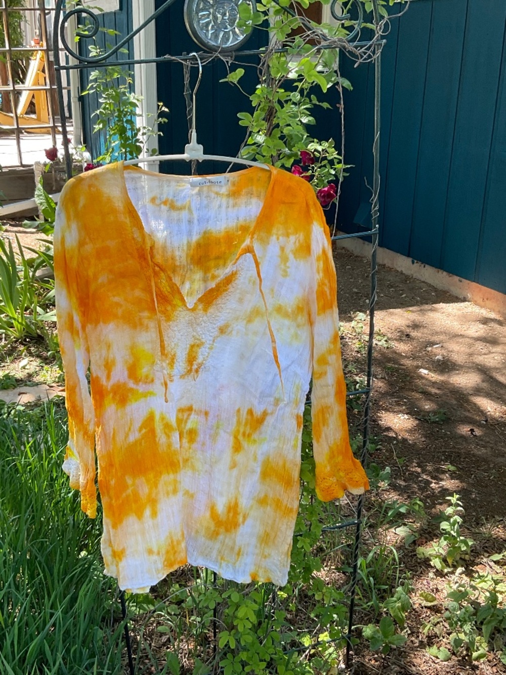 Hand Tie*Dyed (BY ME) Crinkle Linen Beachy Cut*Loose Tunic